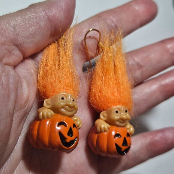 **Sale** Russ vintage pumpkin troll earrings - Picture 3 of 11